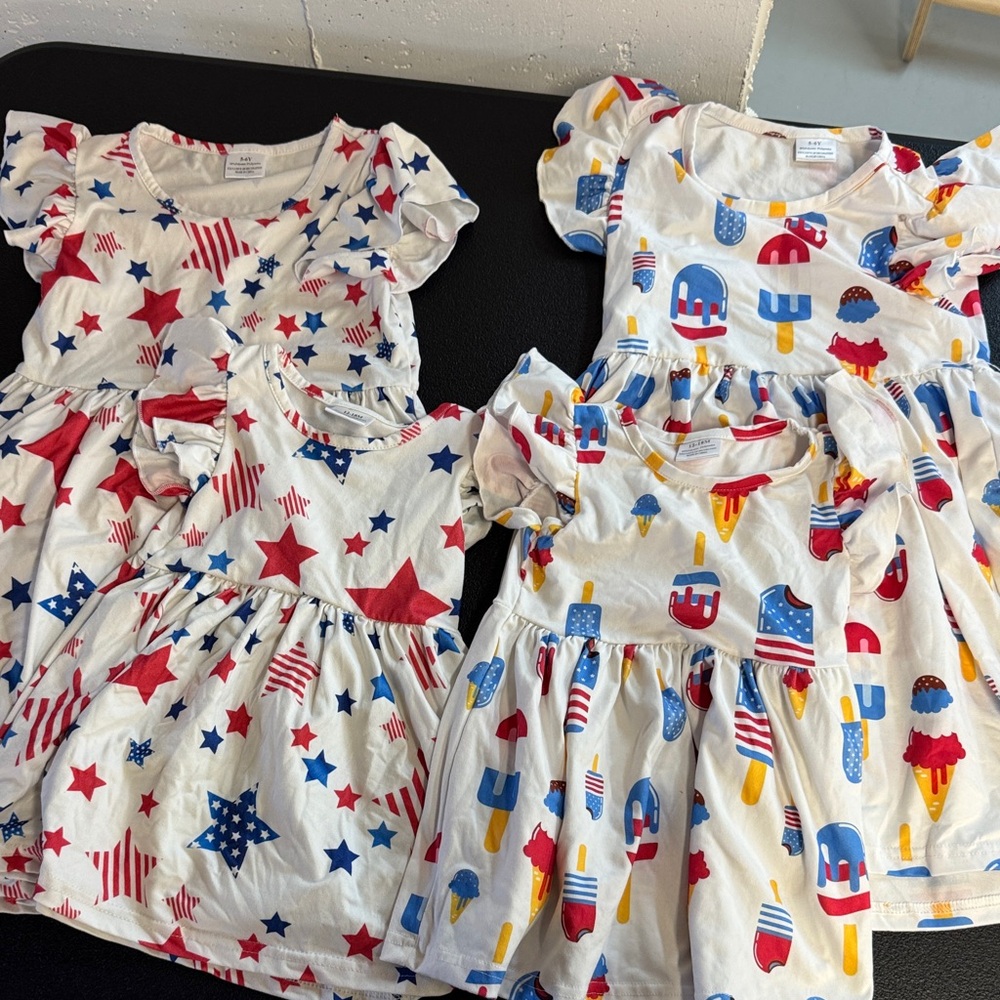 Patriotic Star and Popsicle Print Dresses